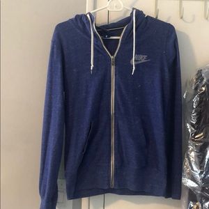 NIKE blue zip up sweatshirt